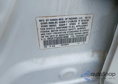2013 Acura Ilx 2.0L from USA, damaged, VIN 19VDE1F52DE018260